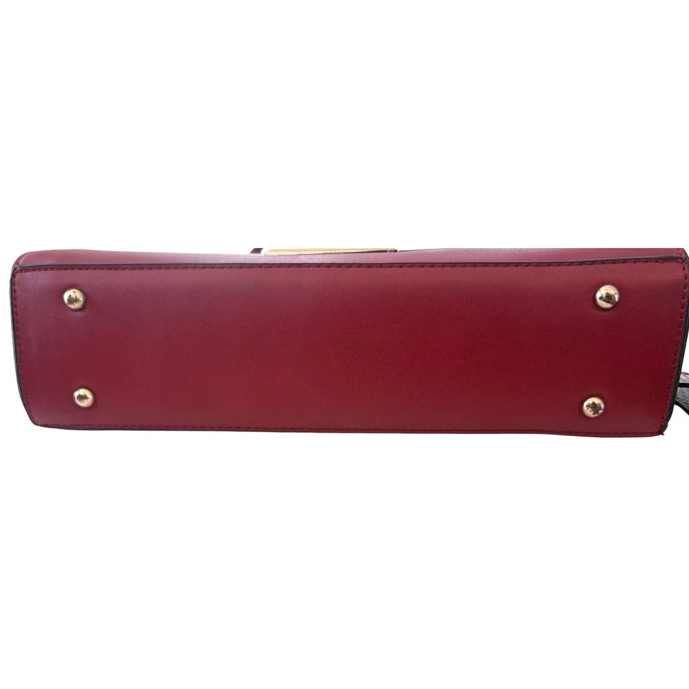 Mia K. Collection‎ Red Black Snakeskin Embossed Vegan Leather Crossbody Bag